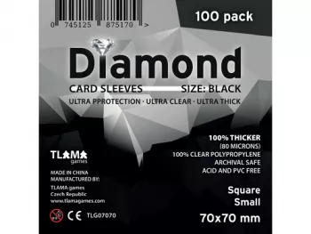Obaly na karty Diamond Black: Square Small (70x70 mm)