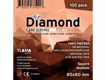 Obaly na karty Diamond Caramel: Square Medium (80x80 mm)