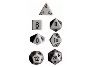 Chessex Opaque Polyhedral 7-Die Sets - Dark Grey /black