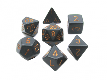 Chessex Opaque Polyhedral 7-Die Sets - Black /gold