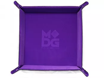 Velvet Folding Dice Tray with Leather Backing  Purple