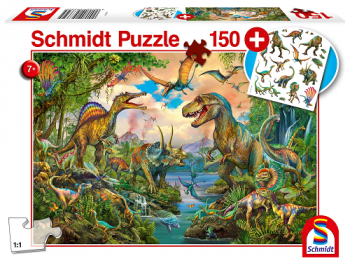 Puzzle: Dinosauři 150 + tetovačky
