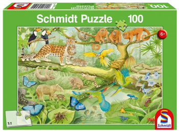 Puzzle: Zvieratá v džungli 100 