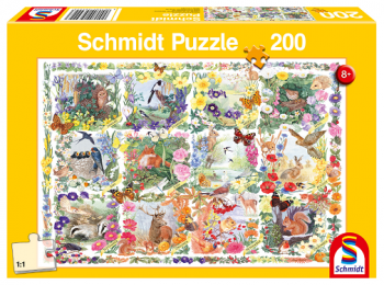 Puzzle: Seasons with animals and flowers 200