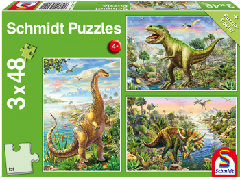 Puzzle: Dinosaurie dobrodružstvo 3x48 dielikov 