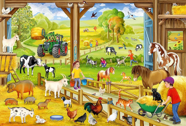 Puzzle: Život na farmě 3x48 dílků 
