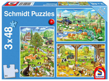 Puzzle: Život na farme 3x48 dielikov 