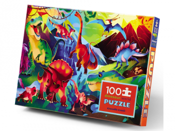 100-Piece Holographic Puzzle - Dinosaur World