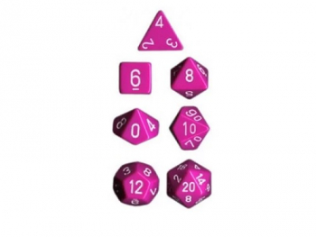 Chessex Opaque Polyhedral 7-Die Sets - purple/white